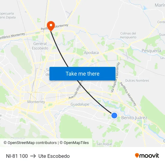 Nl-81 100 to Ute Escobedo map