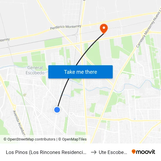 Los Pinos (Los Rincones Residencial) to Ute Escobedo map