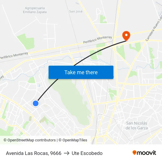Avenida Las Rocas, 9666 to Ute Escobedo map