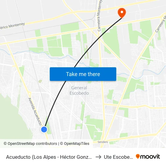 Acueducto (Los Alpes - Héctor González) to Ute Escobedo map