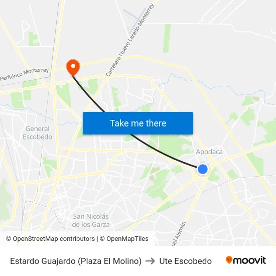 Estardo Guajardo (Plaza El Molino) to Ute Escobedo map