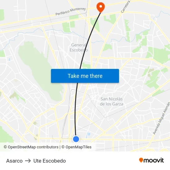 Asarco to Ute Escobedo map