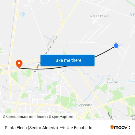 Santa Elena (Sector Almería) to Ute Escobedo map