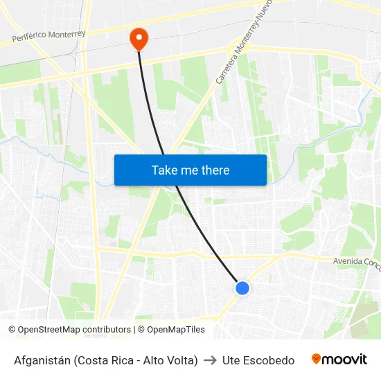 Afganistán (Costa Rica - Alto Volta) to Ute Escobedo map