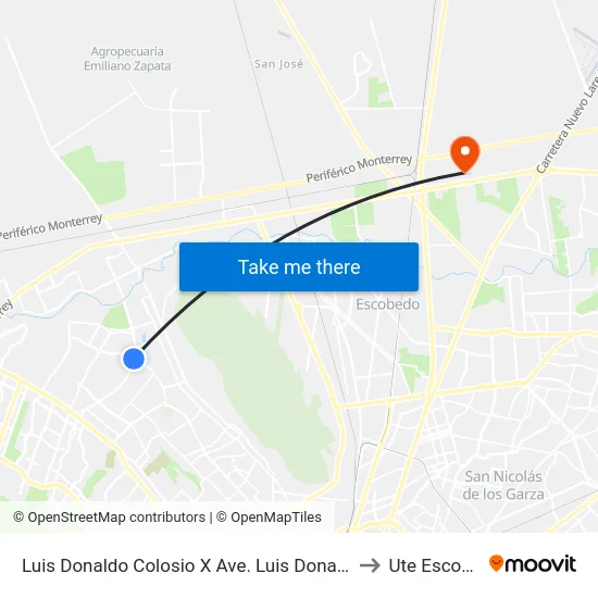 Luis Donaldo Colosio X Ave. Luis Donaldo Colosio to Ute Escobedo map