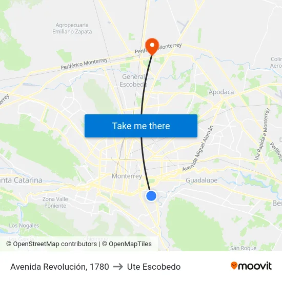 Avenida Revolución, 1780 to Ute Escobedo map