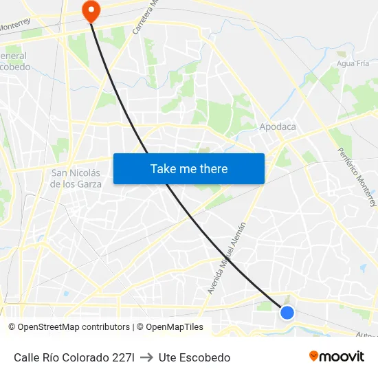 Calle Río Colorado 227l to Ute Escobedo map