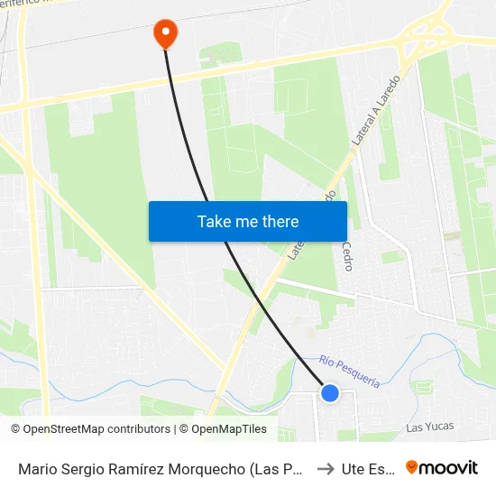 Mario Sergio Ramírez Morquecho (Las Palmas - Avenida de Las Flores) to Ute Escobedo map
