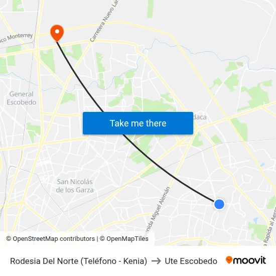 Rodesia Del Norte (Teléfono - Kenia) to Ute Escobedo map