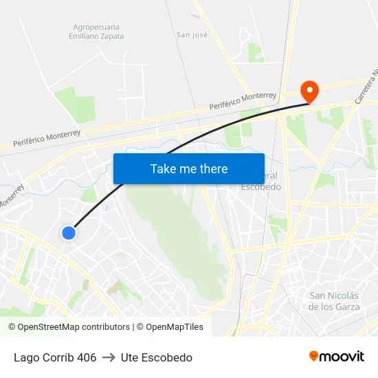 Lago Corrib 406 to Ute Escobedo map