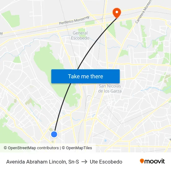 Avenida Abraham Lincoln, Sn-S to Ute Escobedo map
