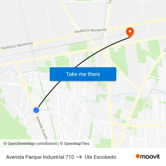 Avenida Parque Industrial 710 to Ute Escobedo map