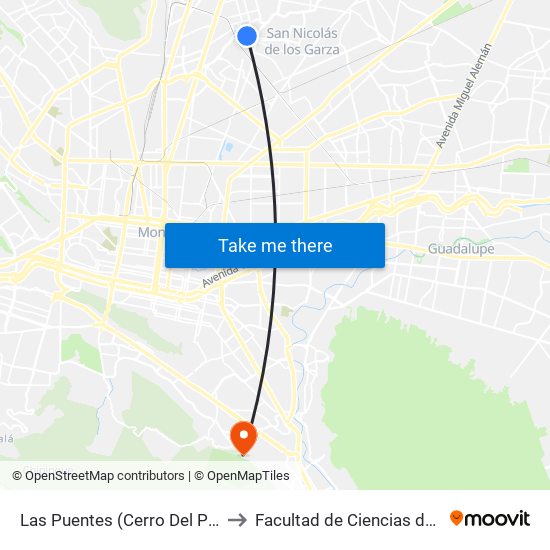 Las Puentes (Cerro Del Potosí - San Nicolás) to Facultad de Ciencias de La Comunicacion map