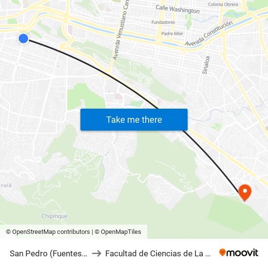 San Pedro (Fuentes Del Valle) to Facultad de Ciencias de La Comunicacion map