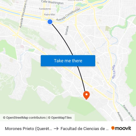 Morones Prieto (Querétaro - Zacatecas) to Facultad de Ciencias de La Comunicacion map