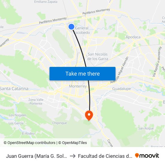 Juan Guerra (María G. Soledad - Nicolás Bravo) to Facultad de Ciencias de La Comunicacion map