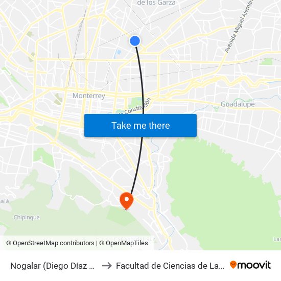 Nogalar (Diego Díaz de Berlanga) to Facultad de Ciencias de La Comunicacion map