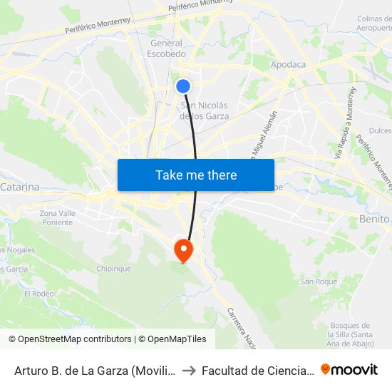 Arturo B. de La Garza (Movilidad & Tránsito de San Nicolás) to Facultad de Ciencias de La Comunicacion map