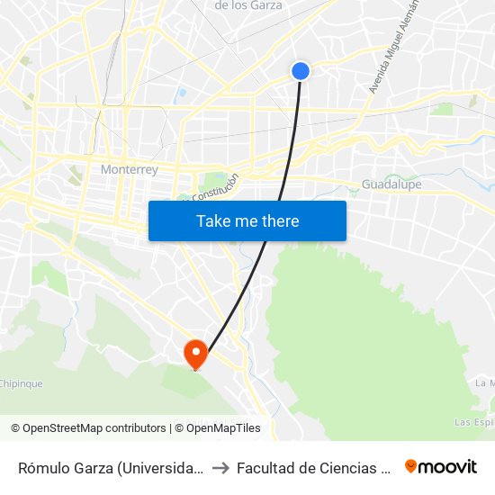 Rómulo Garza (Universidad Del Valle de México) to Facultad de Ciencias de La Comunicacion map