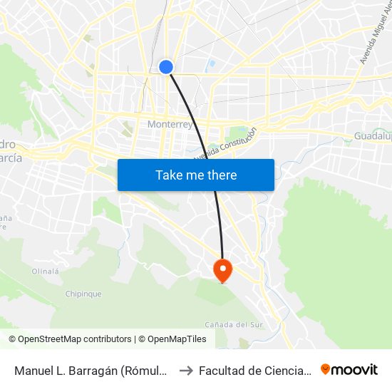 Manuel L. Barragán (Rómulo de La Vega - Martín Carrera) to Facultad de Ciencias de La Comunicacion map