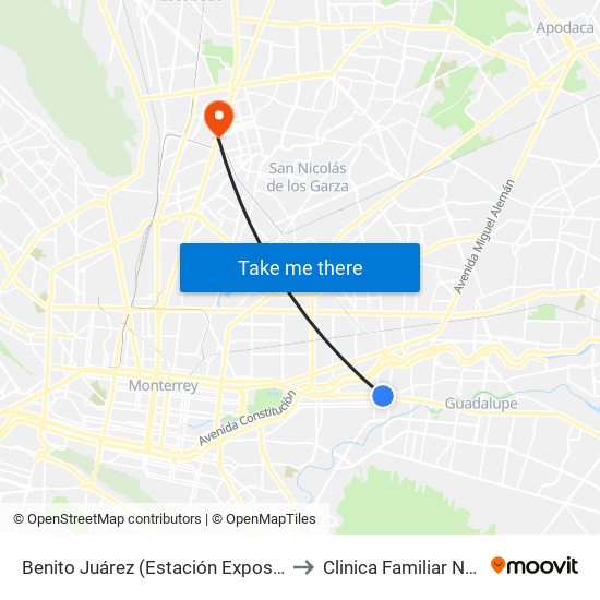 Benito Juárez (Estación Exposición) to Clinica Familiar No.31 map