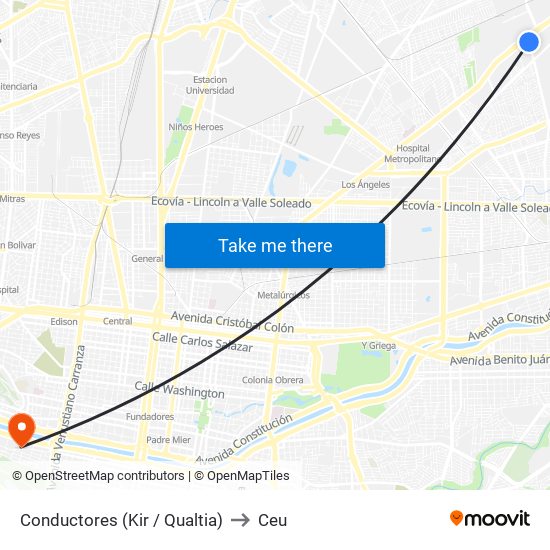 Conductores (Kir / Qualtia) to Ceu map