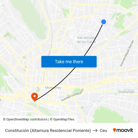 Constitución (Altamura Residencial Poniente) to Ceu map