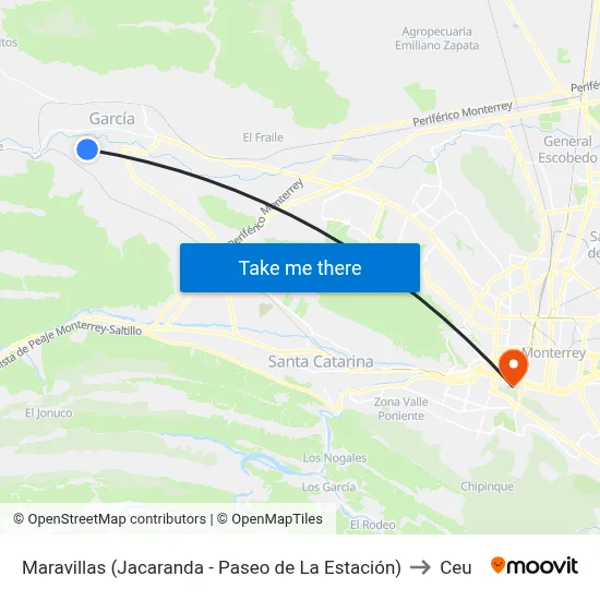 Maravillas (Jacaranda - Paseo de La Estación) to Ceu map