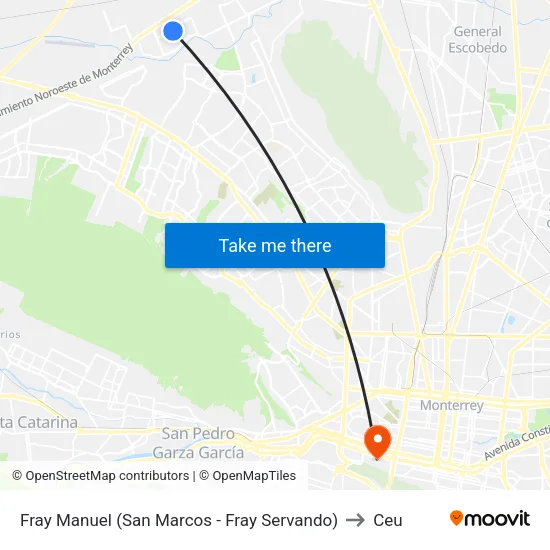 Fray Manuel (San Marcos - Fray Servando) to Ceu map