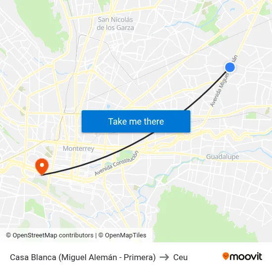Casa Blanca (Miguel Alemán - Primera) to Ceu map