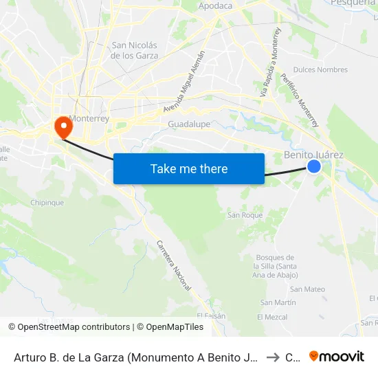 Arturo B. de La Garza (Monumento A Benito Juárez) to Ceu map