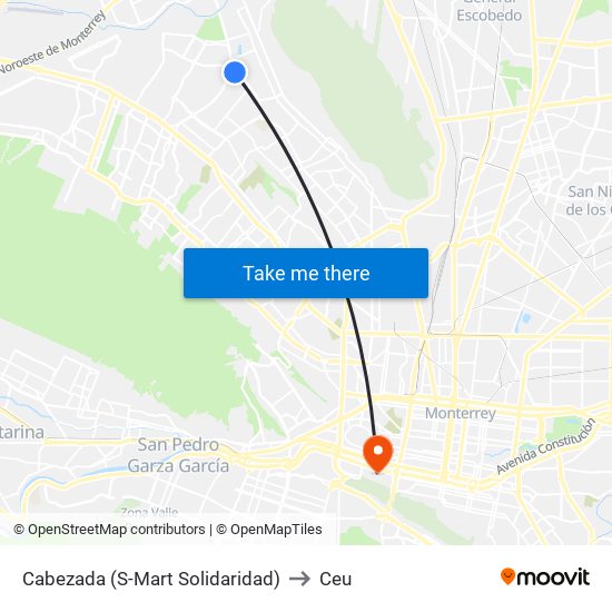 Cabezada (S-Mart Solidaridad) to Ceu map