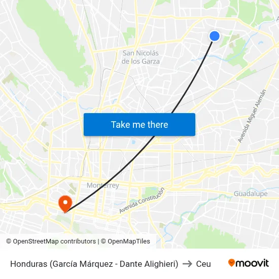 Honduras (García Márquez - Dante Alighieri) to Ceu map