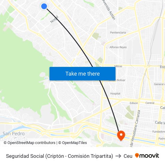 Seguridad Social (Criptón - Comisión Tripartita) to Ceu map