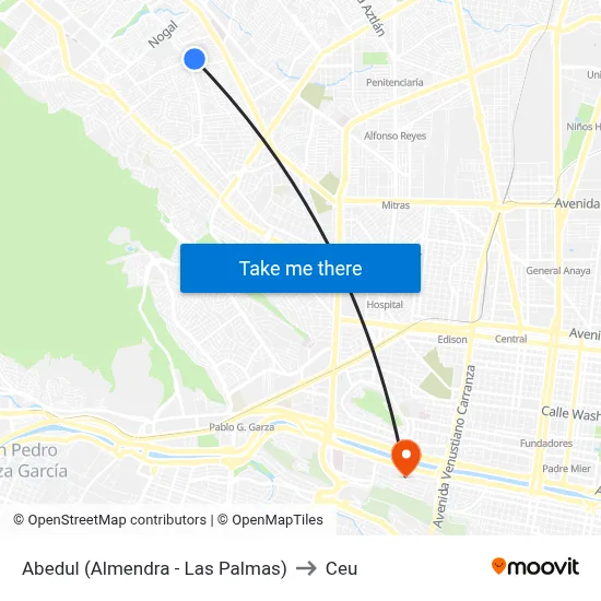Abedul (Almendra - Las Palmas) to Ceu map
