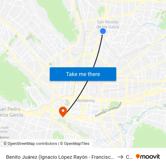 Benito Juárez (Ignacio López Rayón - Francisco Naranjo) to Ceu map