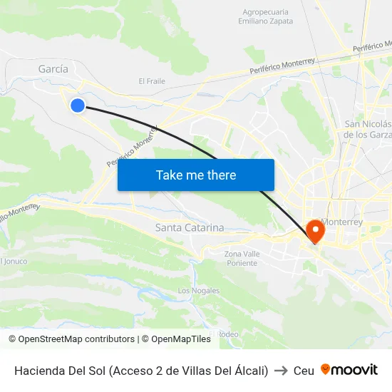 Hacienda Del Sol (Acceso 2 de Villas Del Álcali) to Ceu map
