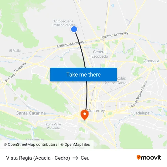 Vista Regia (Acacia - Cedro) to Ceu map