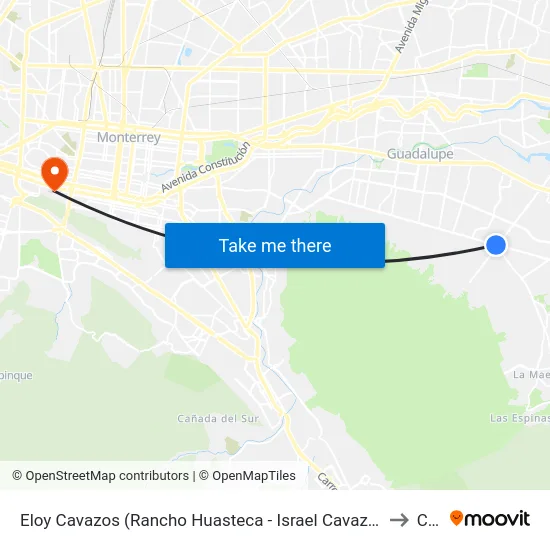 Eloy Cavazos (Rancho Huasteca - Israel Cavazos Garza) to Ceu map