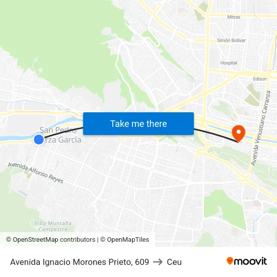 Avenida Ignacio Morones Prieto, 609 to Ceu map