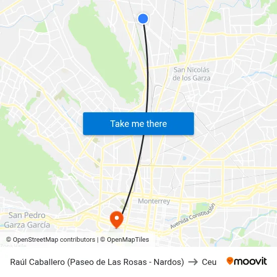 Raúl Caballero (Paseo de Las Rosas - Nardos) to Ceu map