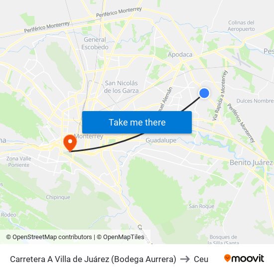 Carretera A Villa de Juárez (Bodega Aurrera) to Ceu map