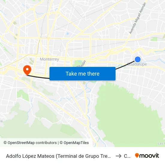 Adolfo López Mateos (Terminal de Grupo Trees) to Ceu map