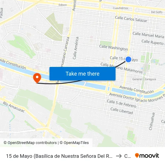 15 de Mayo (Basílica de Nuestra Señora Del Roble) to Ceu map