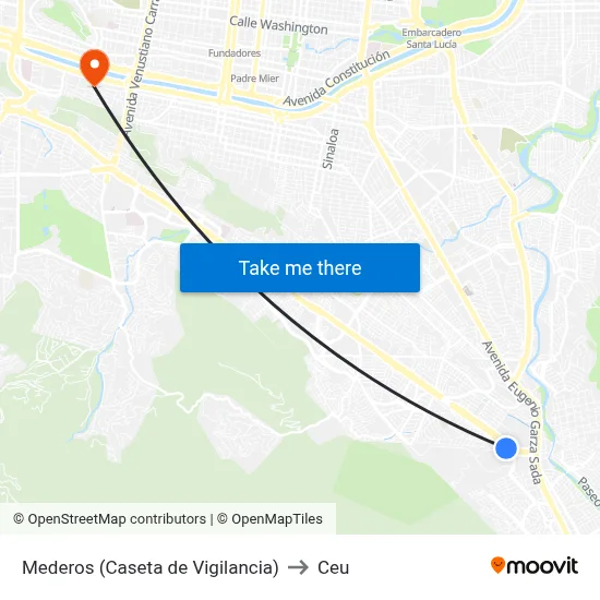 Mederos (Caseta de Vigilancia) to Ceu map