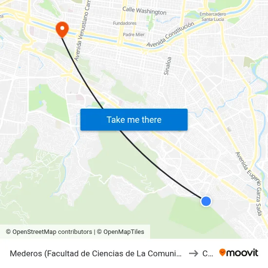 Mederos (Facultad de Ciencias de La Comunicación) to Ceu map