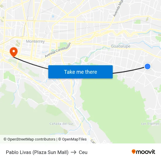 Pablo Livas (Plaza Sun Mall) to Ceu map