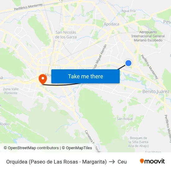 Orquídea (Paseo de Las Rosas - Margarita) to Ceu map
