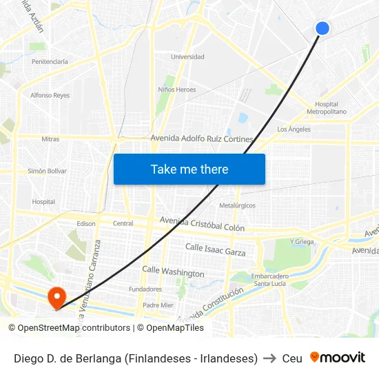 Diego D. de Berlanga (Finlandeses - Irlandeses) to Ceu map
