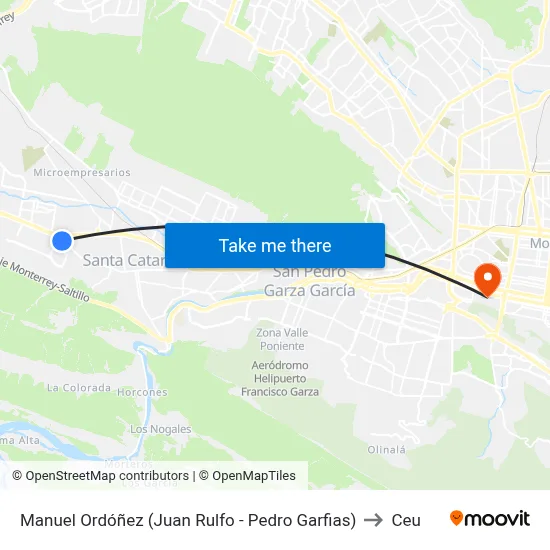Manuel Ordóñez (Juan Rulfo - Pedro Garfias) to Ceu map
